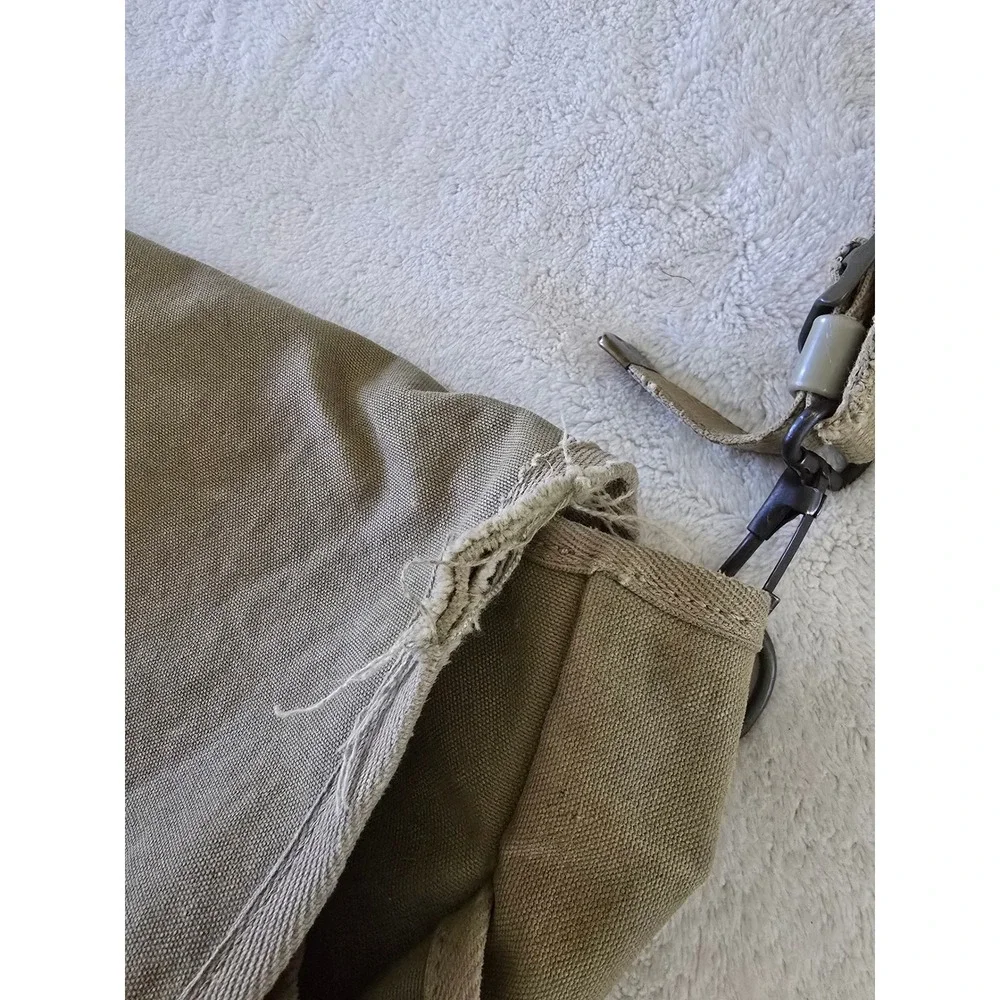 Vintage Banana Republic Messenger Bag Olive Canvas Paratrooper Made Israel Worn